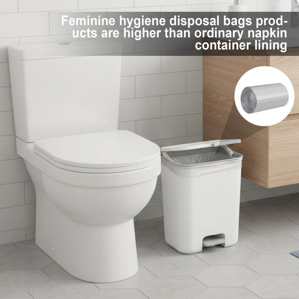 Maxdot 2 Roll 50 Bags Sanitary Napkin Disposal Receptacle Liner Surface Mount Feminine Hygiene Liner Plastic Bags for Wall Mountable Receptacles or Bin, Bathroom, Commercial, Restroom, 12 x 16 Inch