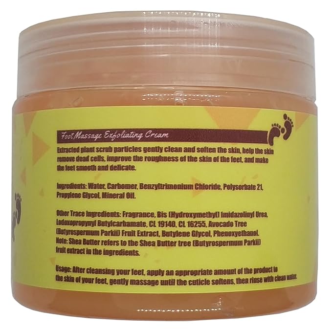 BIOAQUA Foot Care Herbal Massage Scrub-Exfoliating Cream Cleansing Delicate Feet Skin Shea Oil Natural Extracts 180g