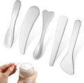 5pcs Stainless Steel Cream Spoon Mini Metal Makeup Spatula
