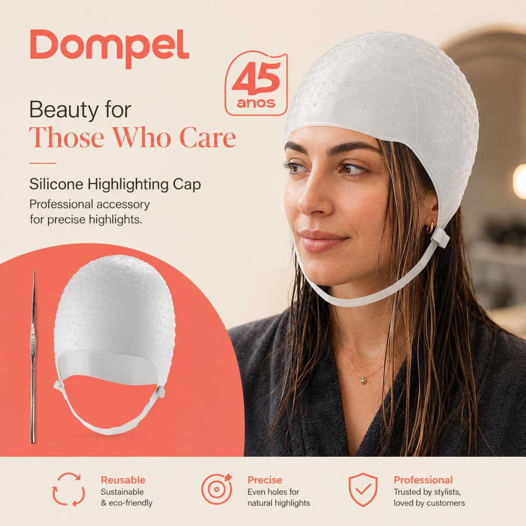 Dompel Silicone Highlight Hair Cap | Reusable Professional Silicone Cap | Special for Hair Dyeing | Model 233 CA 1 UND