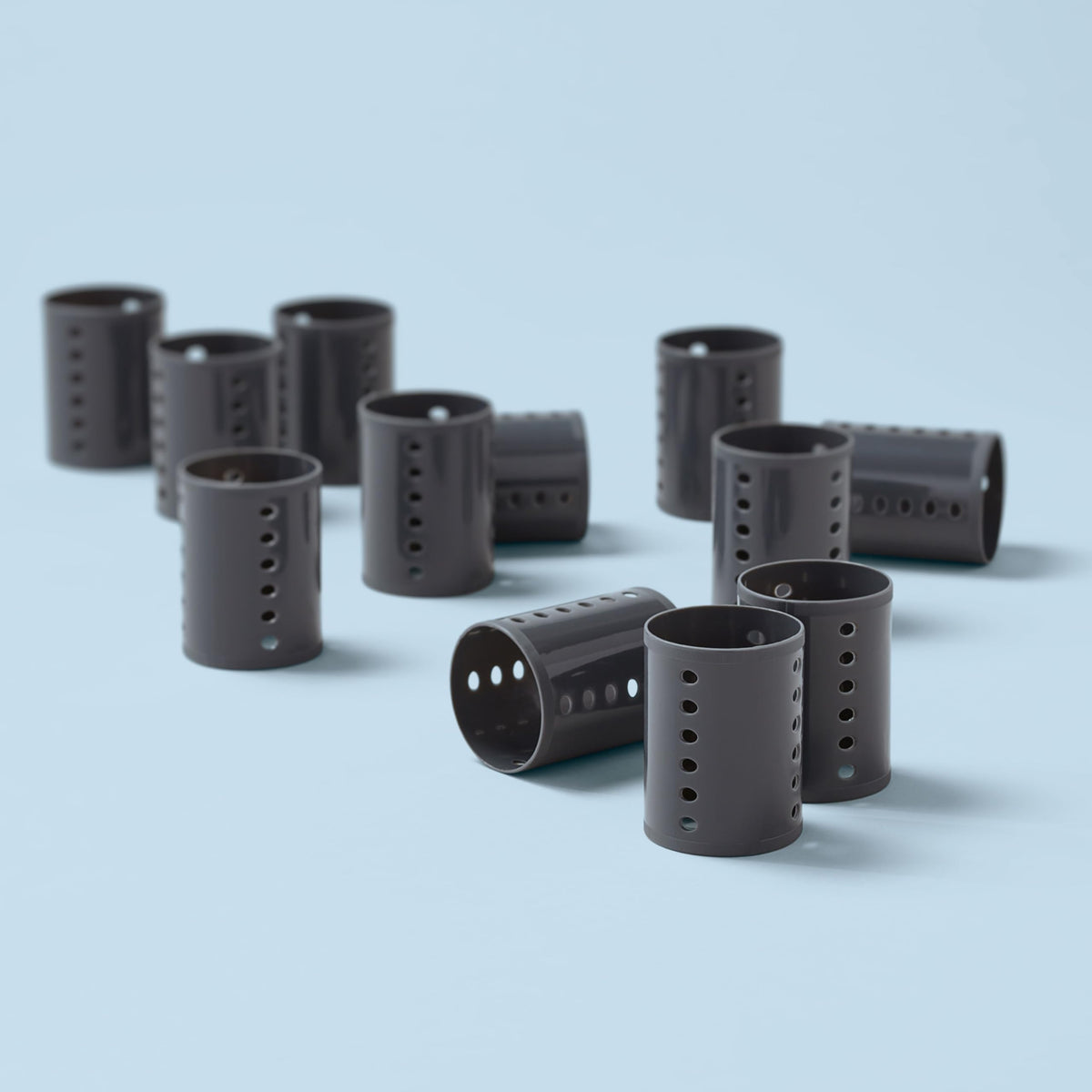 Diane 2" Large Smooth Hair Rollers for Volume & Blowouts 12-Pack, Grey