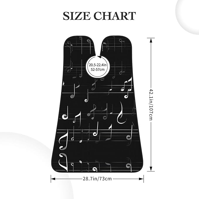Black Music Notes Print Beard Bib Apron For Men, Beard Hair Catcher For Men Shaving Trimming,Beard Cape Cloth