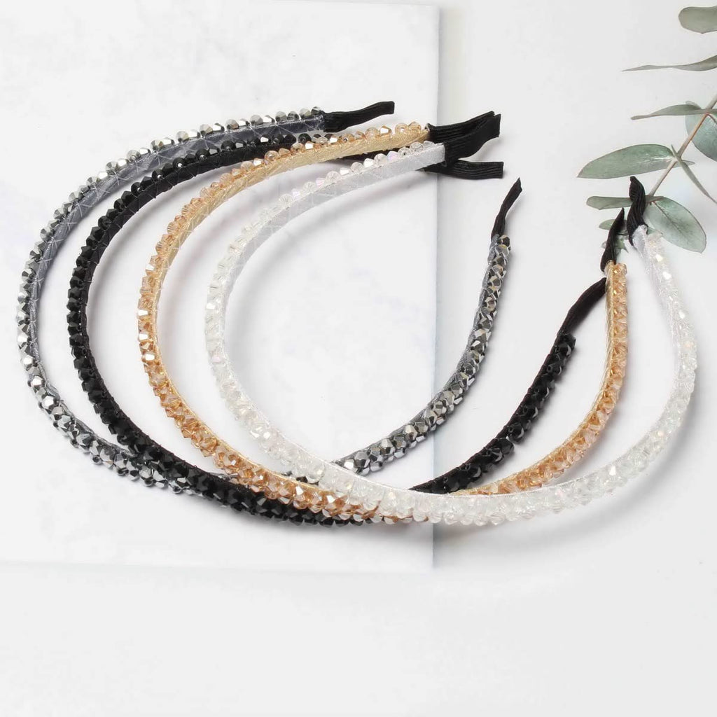 Cuizhiyu Crystal Rhinestone Headbands for Women Girls 4Pack (Color A)