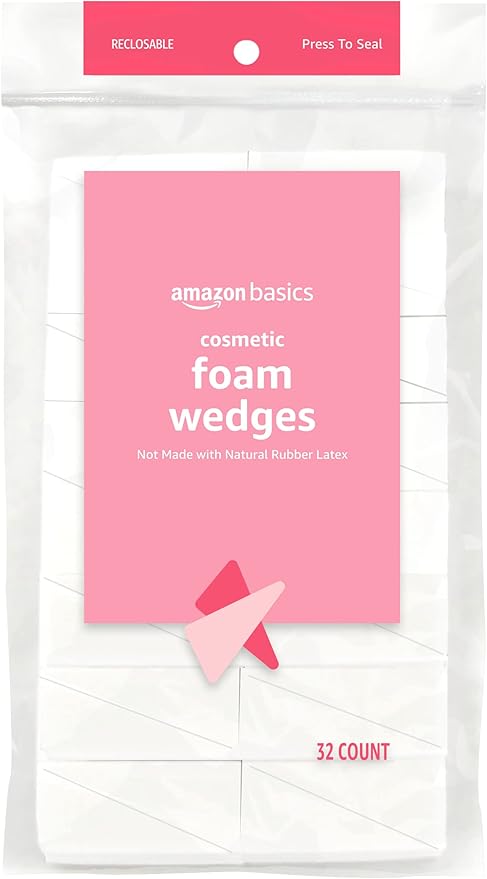 Amazon Essentials Cosmetic Foam Wedges For Makeup, 32 Count (Previously Amazon Basics)