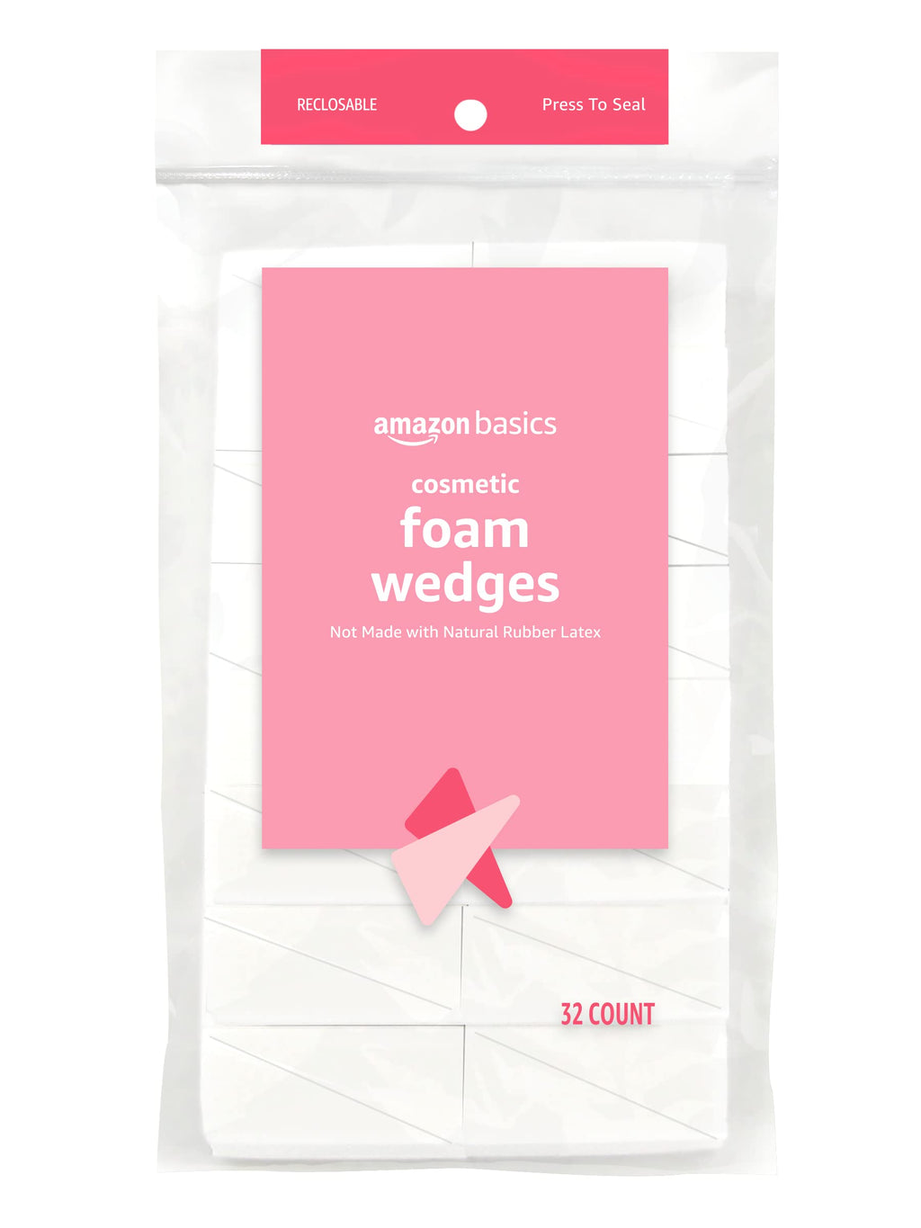Amazon Essentials Cosmetic Foam Wedges For Makeup, 32 Count (Previously Amazon Basics)