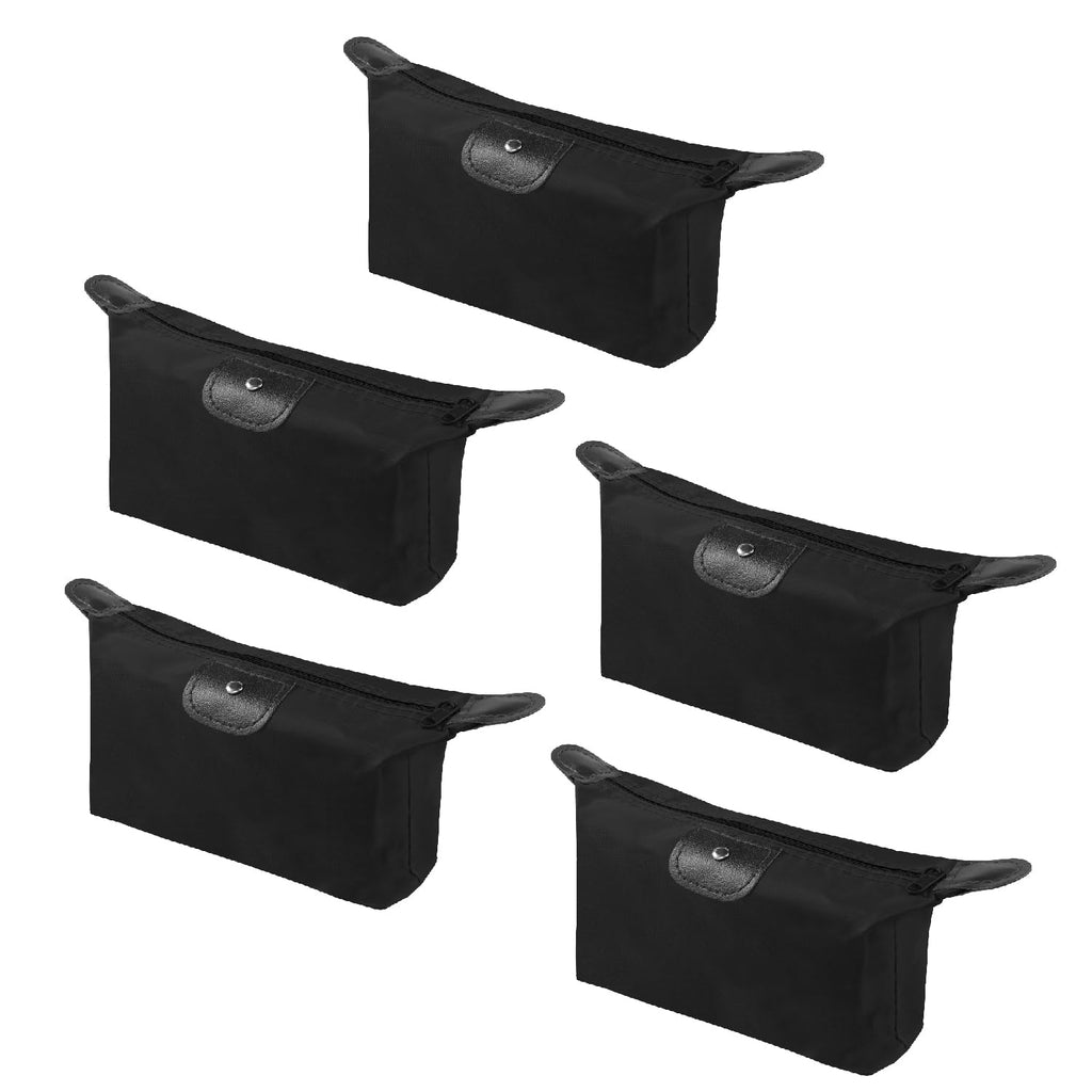 YAODHAOD Makeup Bag Bulk Toiletry Pouch Waterproof Cosmetic Storage Bags,with Zipper Travel Toiletry Organizer Packing Bag Accessory Organizer for Women and Men (5 PCS-Black)