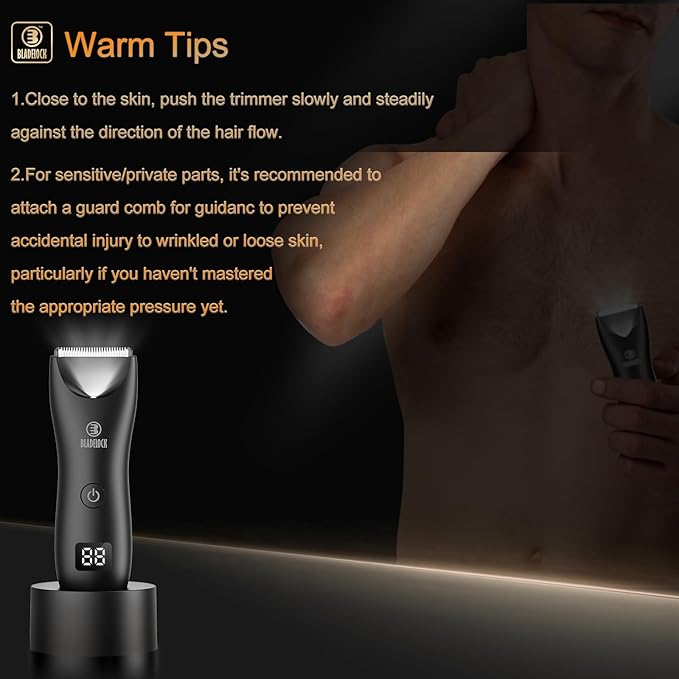 Favrison Body Hair Trimmer for Men, Electric Ball Trimmer Mens Grooming Kit