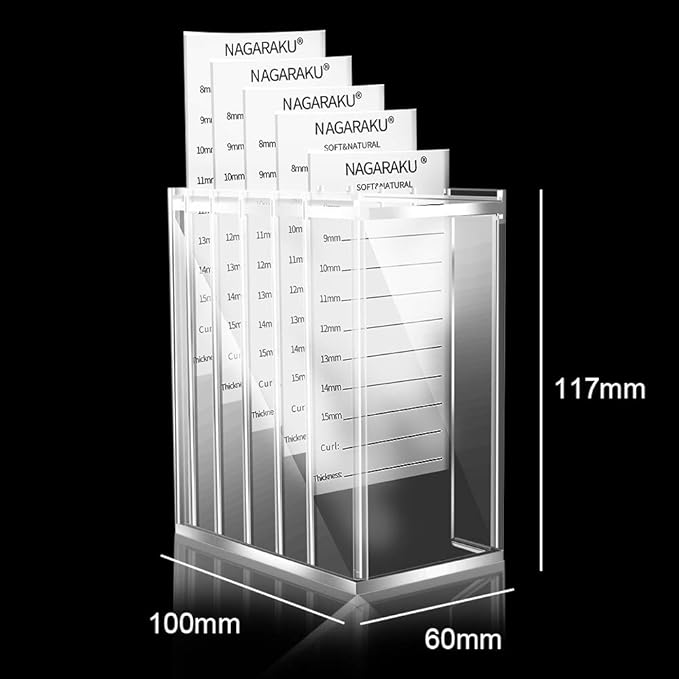 NAGARAKU Acrylic Lash Extension Organiser Storage False Eyelash Pallet Volume Boxes Makeup Holders Tools Case Lashes Container 5 Layers with 250 Tape Strips…