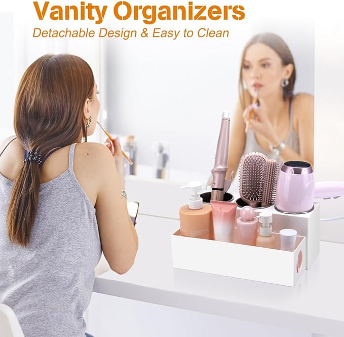 GFWARE Hair Tool Organizer with 3 Stainless Steel Cups, Cooling Hot Tools