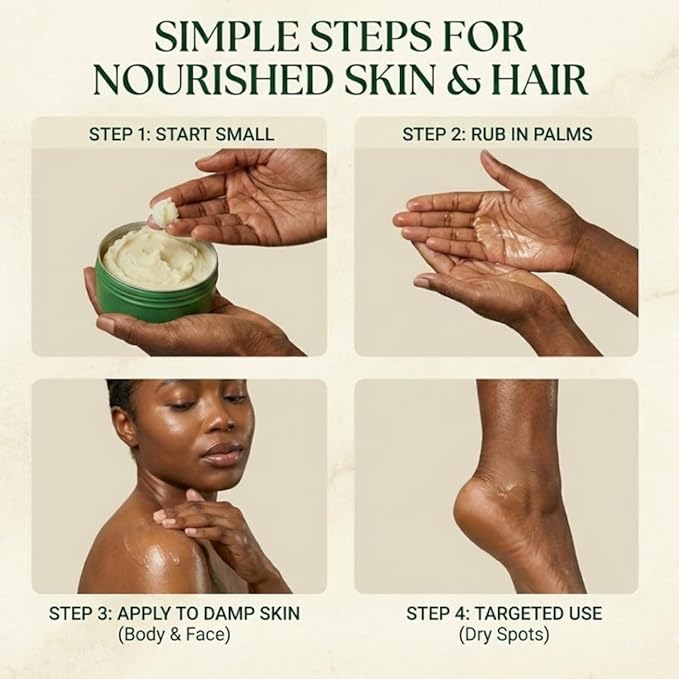 Whipped Shea Butter for Body, Skin & Hair | 2 Pack (14oz Total) | Eczema, Dry Skin, Stretch Marks | African