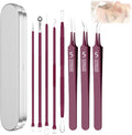 Usiveinborn Blackhead Remover Upgraded, Usiveinborn Blackhead Tweezers, Professional Upgraded Facial Blackhead Remover Tweezers, Blackhead Remover Tools Sets (A4-Red-8pcs)