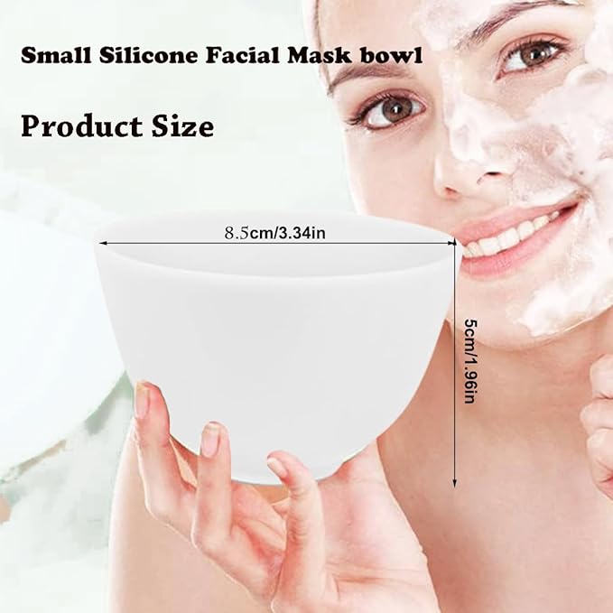 6 Pack Silicone Face Mask Mixing Bowls - Microwave & Freezer Safe, Non-Stick Esthetician Bowls for DIY Skincare, Clay Masks, Hair Color, 3.3-inch Esthetician Supplies(White)