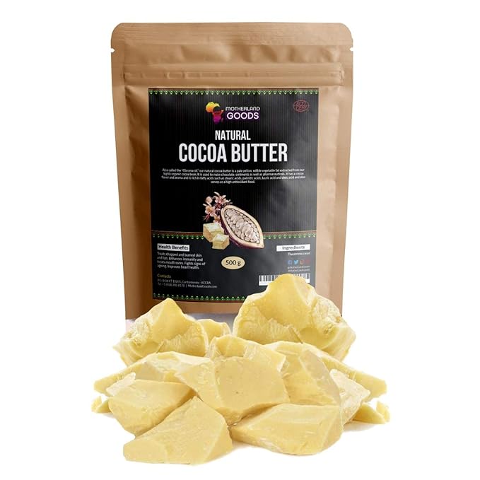 Motherland Goods 100% Raw Unrefined Organic Ivory Shea Butter, For All SkinTypes, Spread Easy to Moisturize Dry Skin, DIY Skincare like Body Butters and Hair Care (8 Oz)