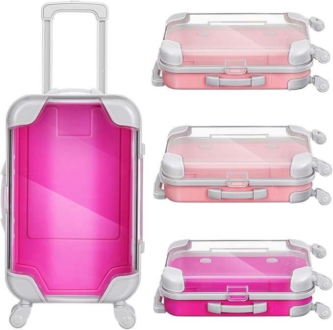 Unomor Mini Suitcase Eyelash Box Portable Travel Makeup Case Organizer Compact Cosmetic Carrying Case for False Eyelashes and Small Accessories