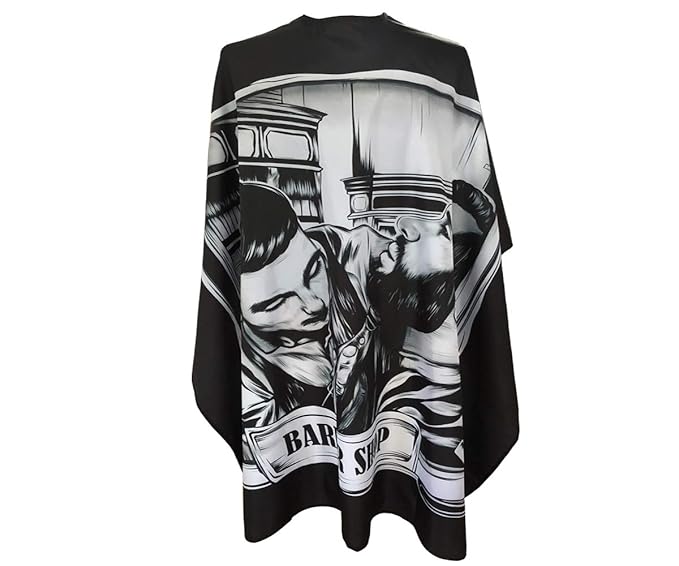 Barber Cape for Men, PELOCAPA Hair Cutting Cape with Metal Snap Closure, Professional Salon Cape, Large Waterproof Hairdressing Cape for Hairstylist - 63"× 56"(Comic Style)
