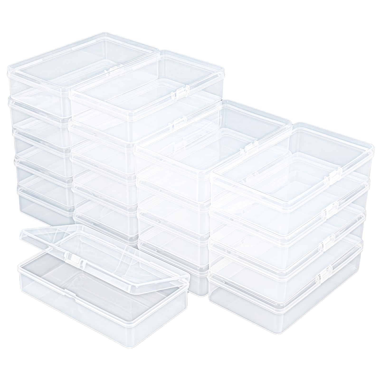 Thintinick 19 Pack Rectangular Clear Plastic Storage Containers
