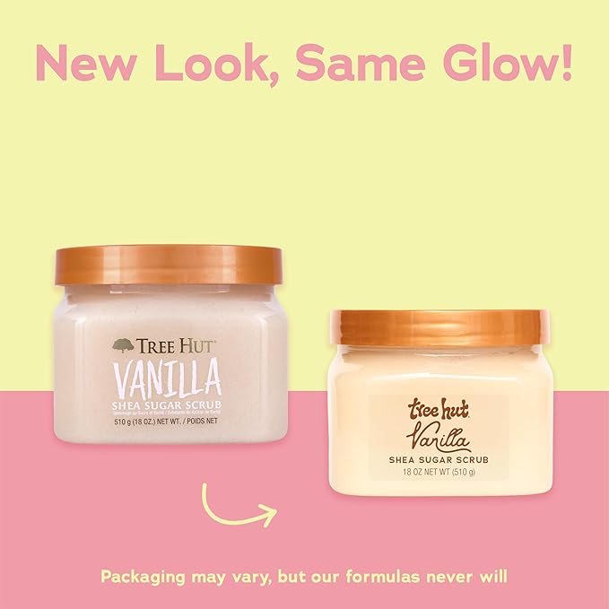 Tree Hut Vanilla Body Scrub, Exfoliating Sugar Scrub, Vegan, 18 Oz