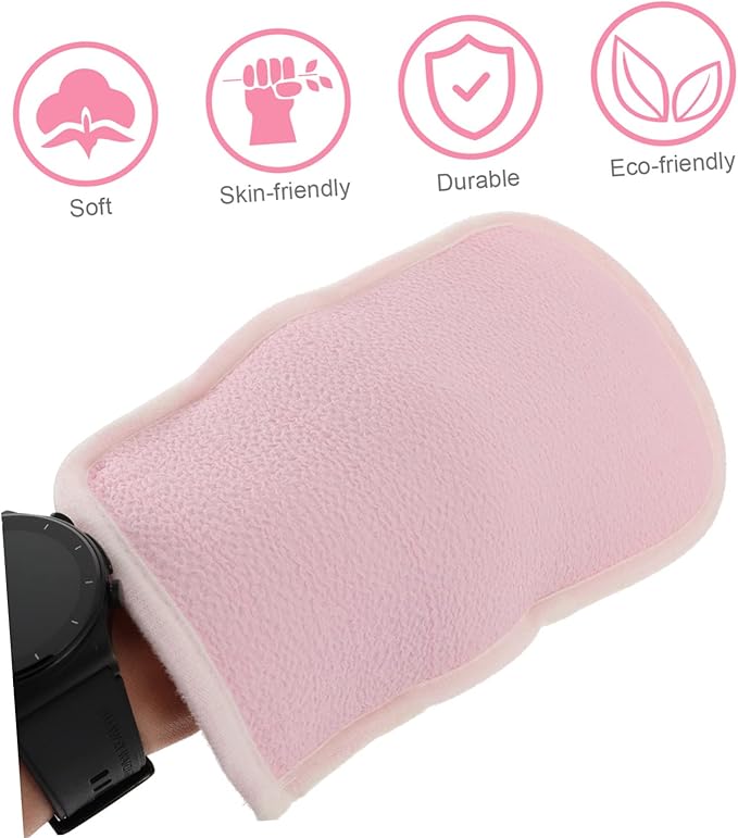CANIGHT 2pcs Bath Scrubber Set Exfoliating Back Strap Glove for Smooth Skin Body Cleaning Tool for Shower Use Easy to Store Hang to Dry