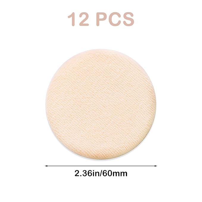 Molain Powder Make Up Puff For Face Makeup Setting 12 PCS Mini Pressed Loose Powder Body Make Up Sponge Blending Applicator Cosmetics Small Velour Beauty Press Foundation Pads Wet And Dry Makeup