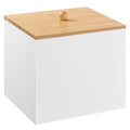 Puricon Acrylic Disposable Facial Towels Holder, Storage Bin with Wood Lid Compatible with Clean Skin Club Towel (NOT Included), Face Towelettes Container for Bathroom Counter -White