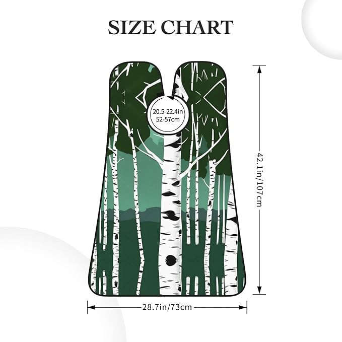 NOUZU Birch Trees Print Beard Bib Apron For Men, Beard Hair Catcher For Men Shaving Trimming,Beard Cape Cloth
