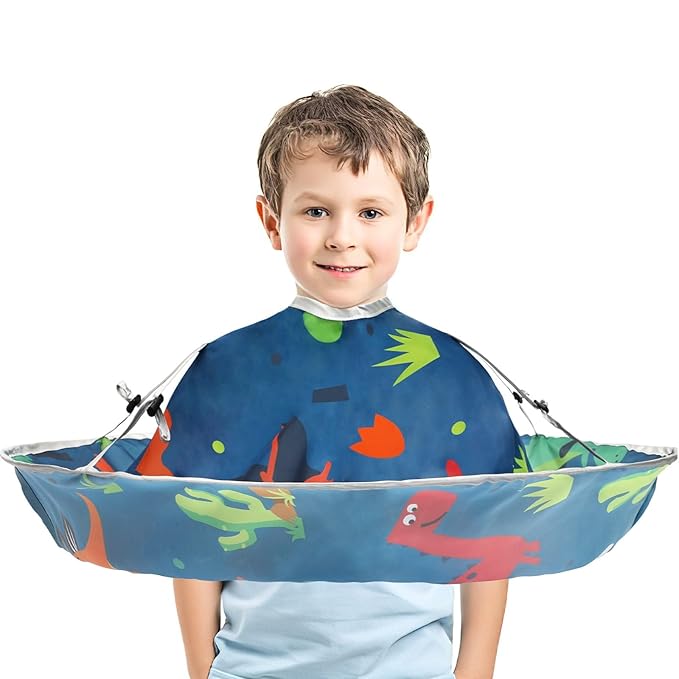 FEBSNOW Kids Hair Cutting Cape Adjustable Haircut Cape Umbrella for Child