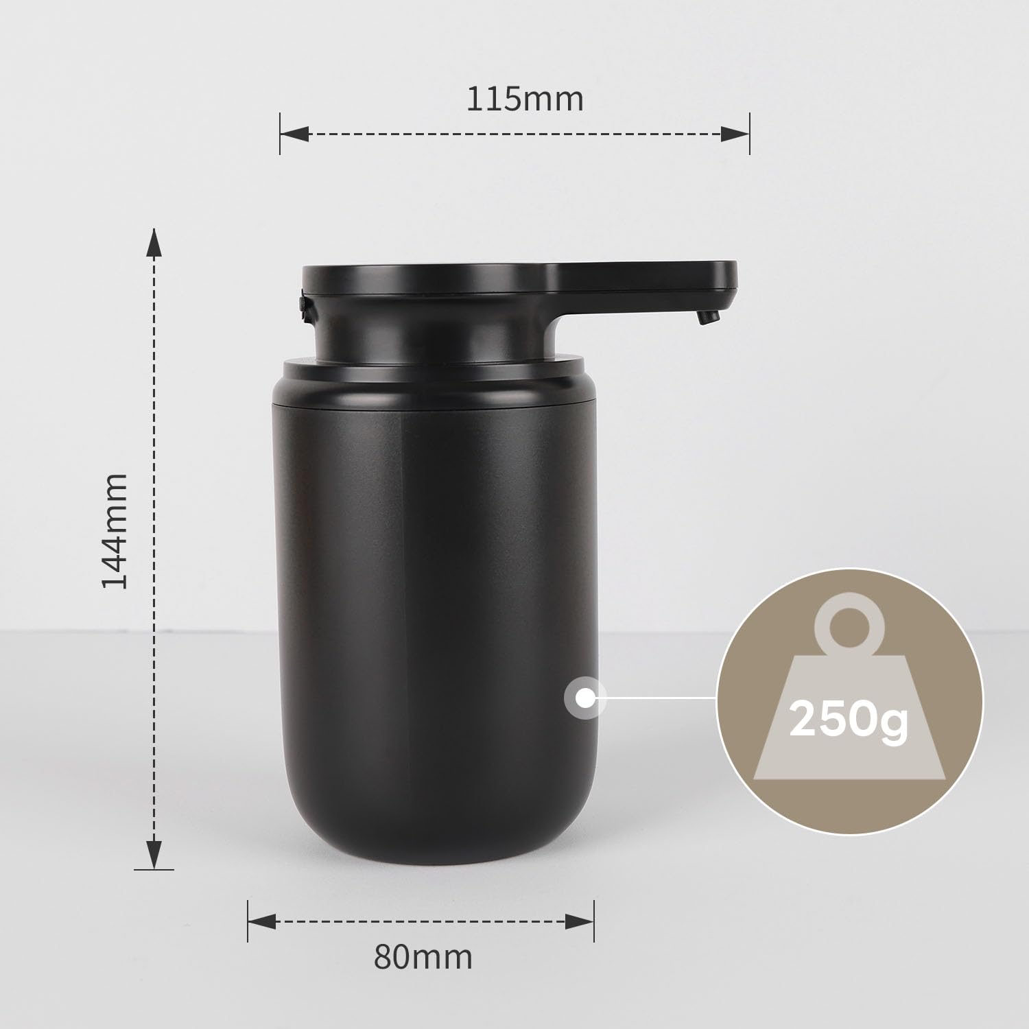 Automatic Foaming Soap Dispenser, Rechargeable Touchless Foam Hand Soap Dispenser for Bathroom, Soap Pump for Kitchen, Water-Resistant, Xmas Gift 10oz, Black