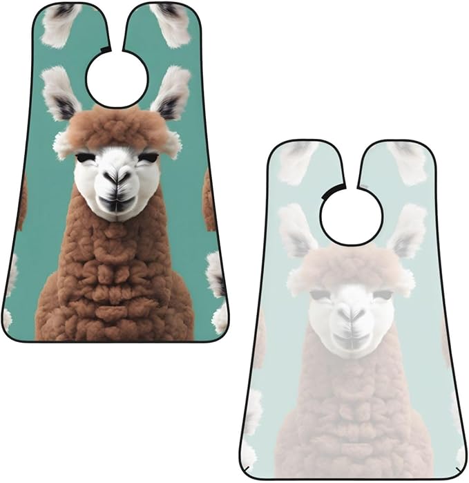 NOUZU Alpaca Llama Print Beard Bib Apron For Men, Beard Hair Catcher For Men Shaving Trimming,Beard Cape Cloth, Black