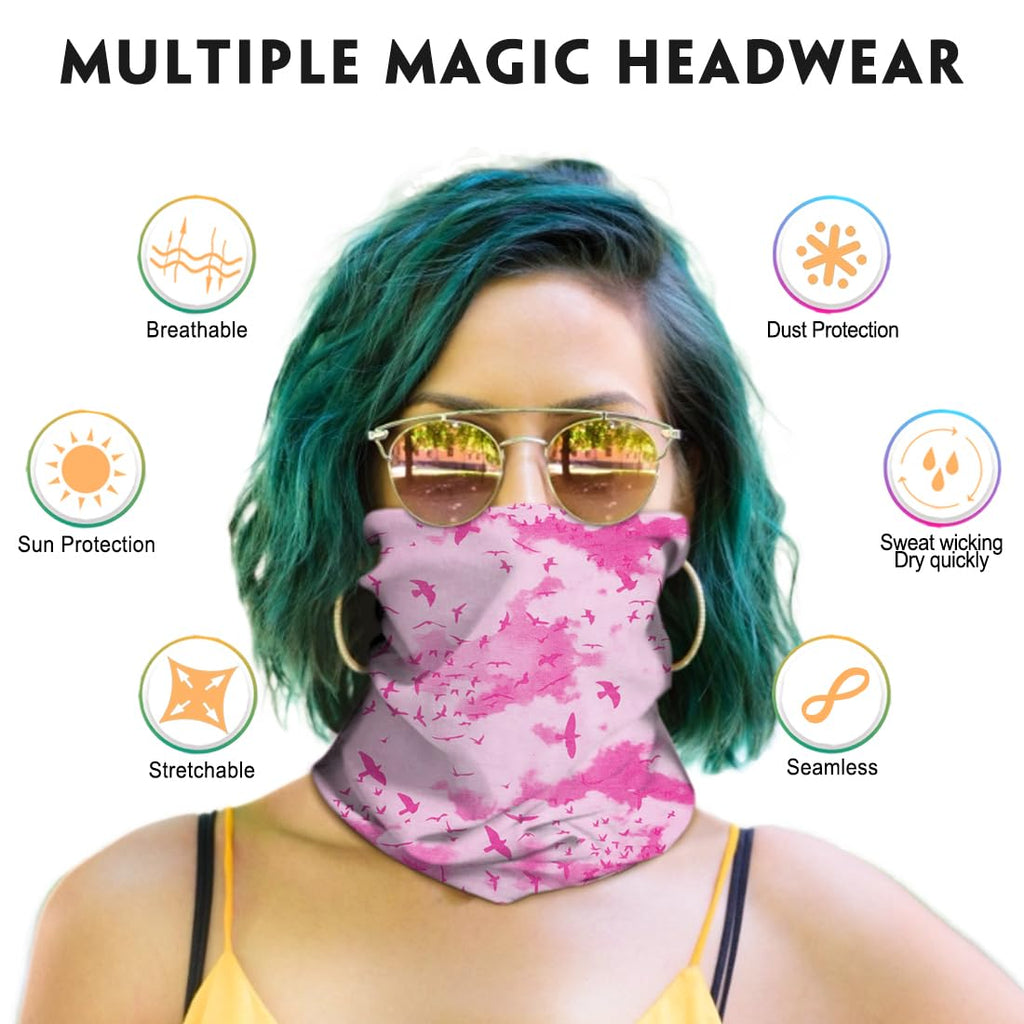 Venswell Neck Gaiter Face Mask Men Women,Seamless Bandana Rave Face Cover Scarf Mask,Balaclava,Headband, Head Wrap,Headwear (A-Style 3)