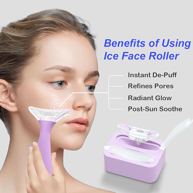 NLFDBFSH Ice Roller for Face - Reusable Silicone Ice Mold for Eye Depuffing, Wrinkle Appearance Reduction & Daily Cooling Skincare