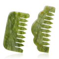 Geiserailie 2 Pcs Jade Combs Gua Sha Esthetician Supplies,Stylish Style