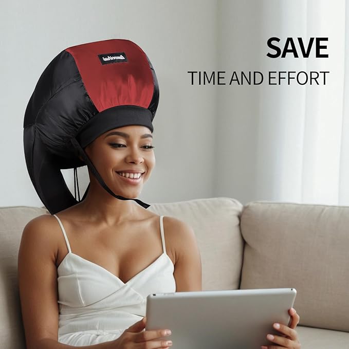 Hooded Hair Dryer， Ideal Hair Diffuser for Curly Hair， Your Ultimate Solution - Spacious Capacity Blow Dryer Cap for Rapid Styling of Curls