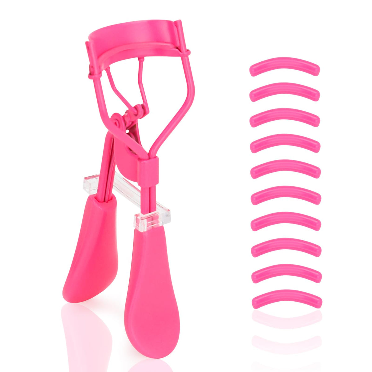 ODELY Eyelash Curler with Pads, Lash Curler with 10 Extra Silicone Replacement Pads, Comfortable Grip for Effortless Curling – Eyelashes for the Perfect Eye Contour (Light Pink)