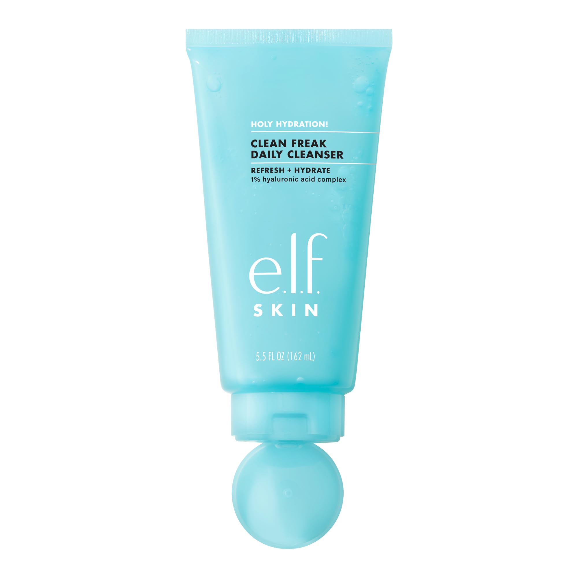 e.l.f. SKIN Holy Hydration! Clean Freak Daily Cleanser, Gentle Hydrating Gel Face Cleanser, Made With Hyaluronic Acid, Vegan & Cruelty-Free, 5.5 fl oz