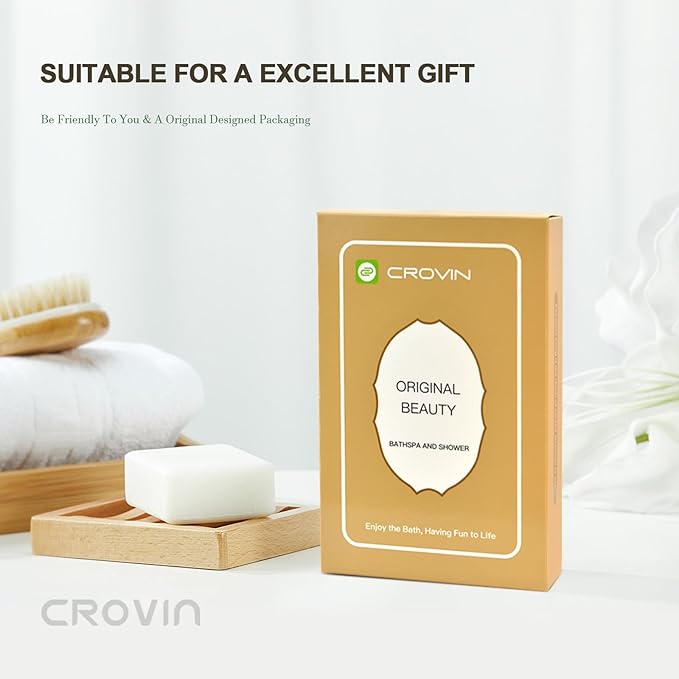 Crovin Bath Puff Shower Sponge - Premium Large 5x7 Exfoliating Pouf Mesh Sponge - 2 Count Loofahs Shower Scrubber for Men and Women-Elastic Hand Strap Body Scrub to Soothe, Cleanse Your Body