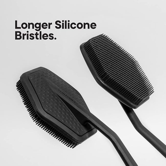 TOOLETRIES Silicone Back Scrubber for Shower, Bath Brush - Charcoal