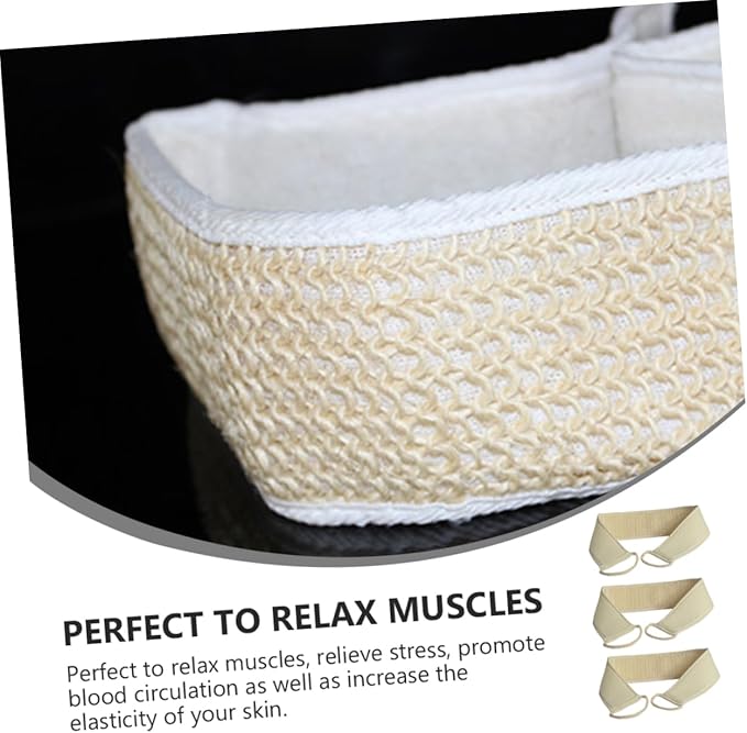 DEARMAMY 3pcs Exfoliating Bath Scrubber Strap for Skin Cleaning and Back Massage for Deep Cleansing and Exfoliation Shower Gentle Skin Types