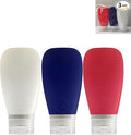 LYOB Travel Bottles for Toiletries, TSA Approved 3oz (90ml) Leak Proof Silicone Soft Refillable Squeeze Travel Size Containers BPA Free for Air Travel, Shampoo, Conditioner Patriotic (Red-White-Blue)