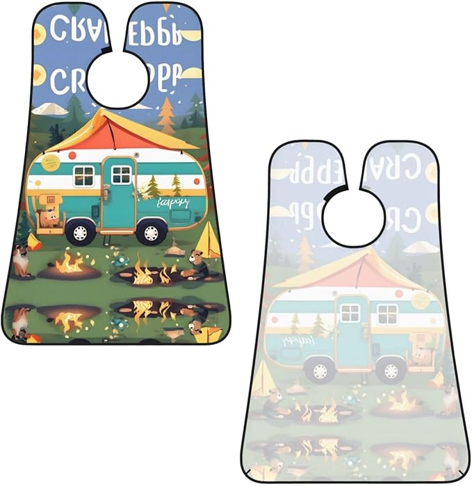 Cute Black Pug Dog-Standard-Scale-2_00x Print Beard Bib Shaving Apron, Beard Hair Trimming Cape Gift For Dad