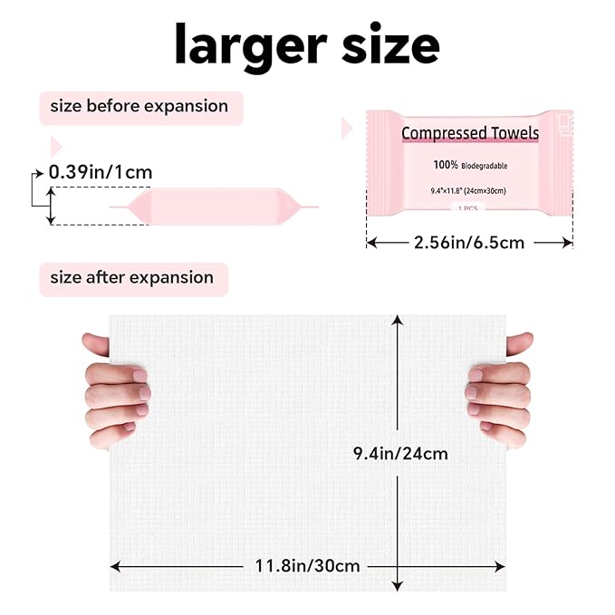 Compressed Towels 60 Pcs, Disposable Coin Towel, Mini Travel Towelettes, Portable Expanding Towels for Camping, Outdoor, Emergency & Home Use
