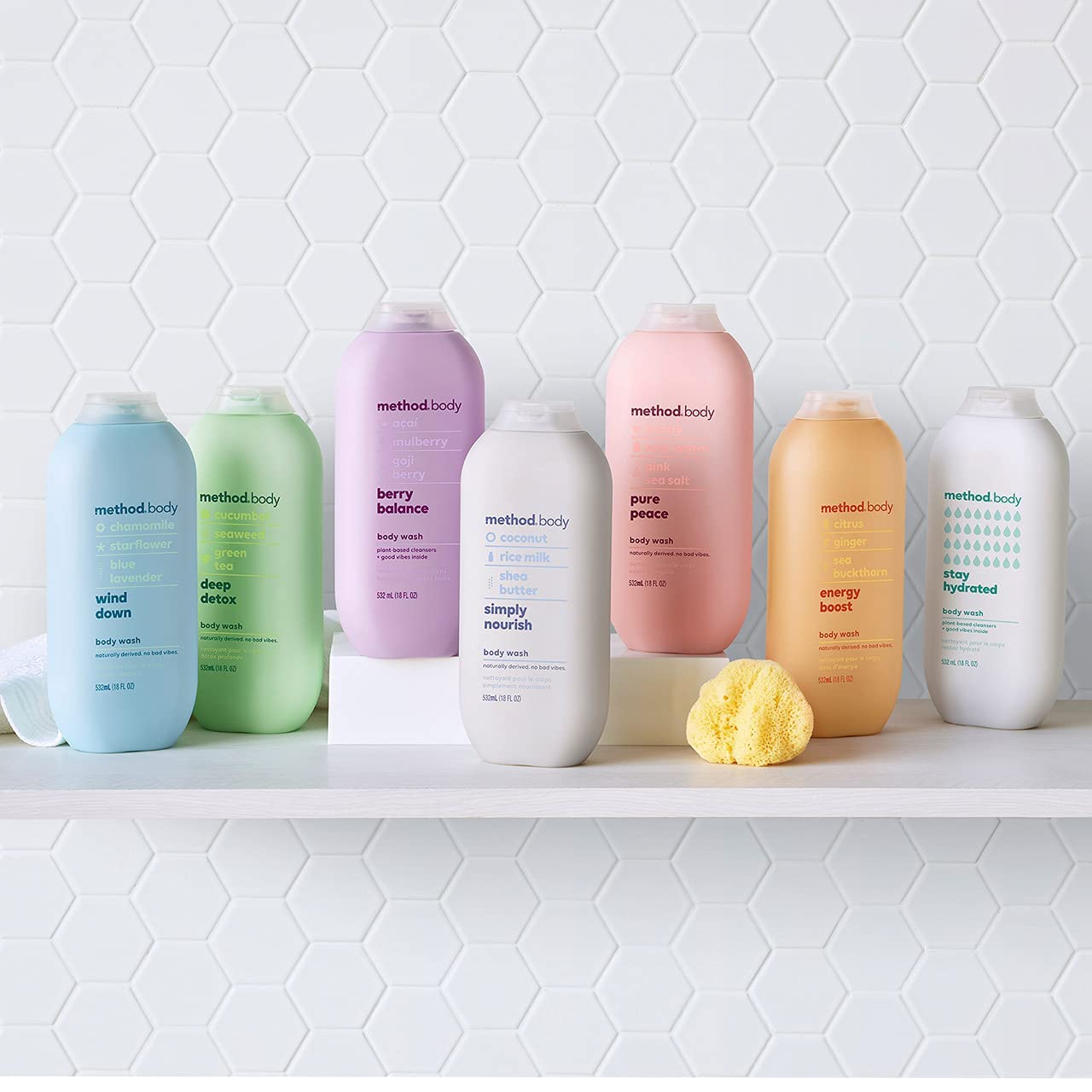 method Body Wash, Berry Balance - Leaves Skin Feeling Soft & Moisturized, Made Without Parabens, Notes of Acai, Mulberry & Goji Berry, 18 fl oz