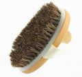 HiKin Wooden Soft Horsehair Mane Natural Bristles Bath & Shower Brush, 5x2.8 Inch Oval Shape Dry Body Brush Scrubber for Exfoliating, Detox and Cellulite, etc. (Brown Horsehair)