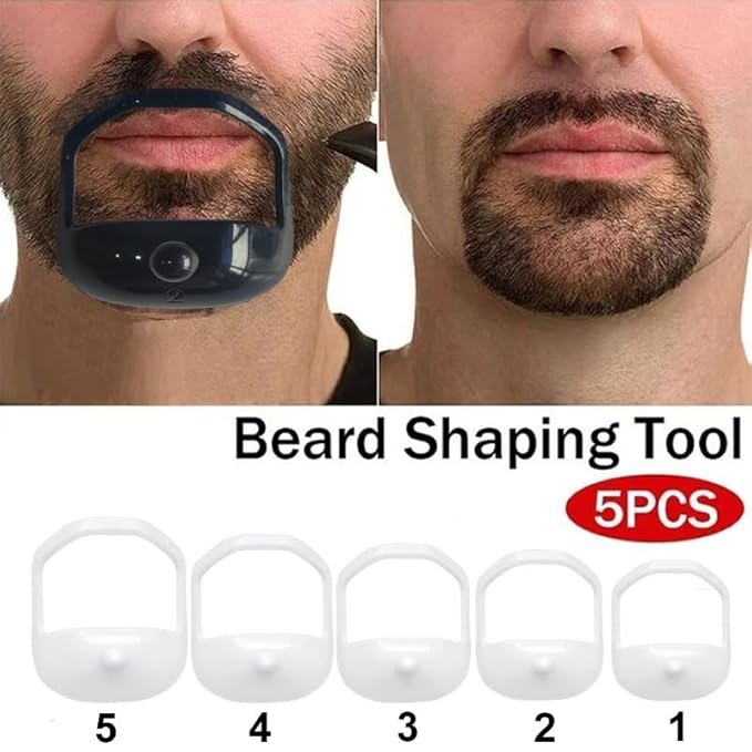 5-piece beard styling template, facial retouching tool, suitable for beard styling