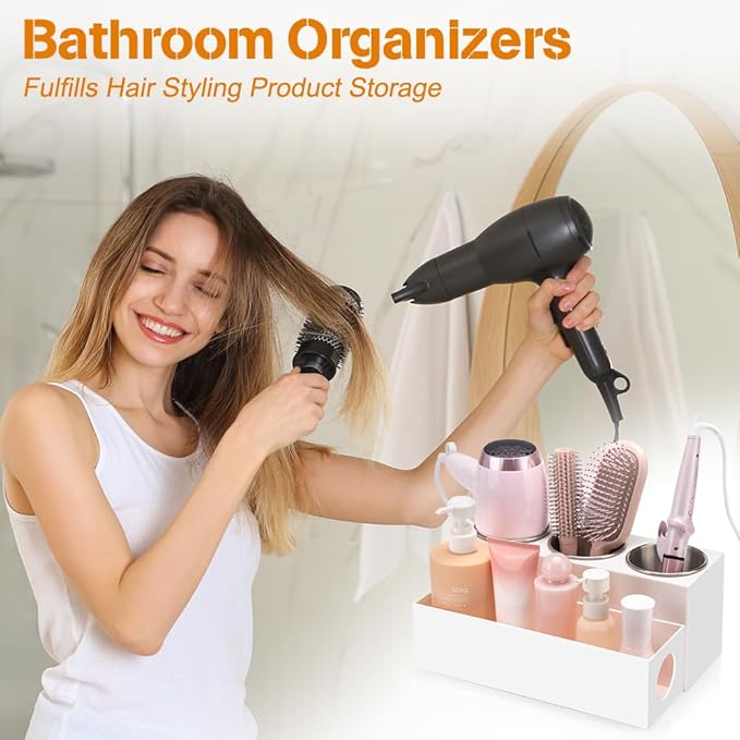 GFWARE Hair Tool Organizer with 3 Stainless Steel Cups, Cooling Hot Tools
