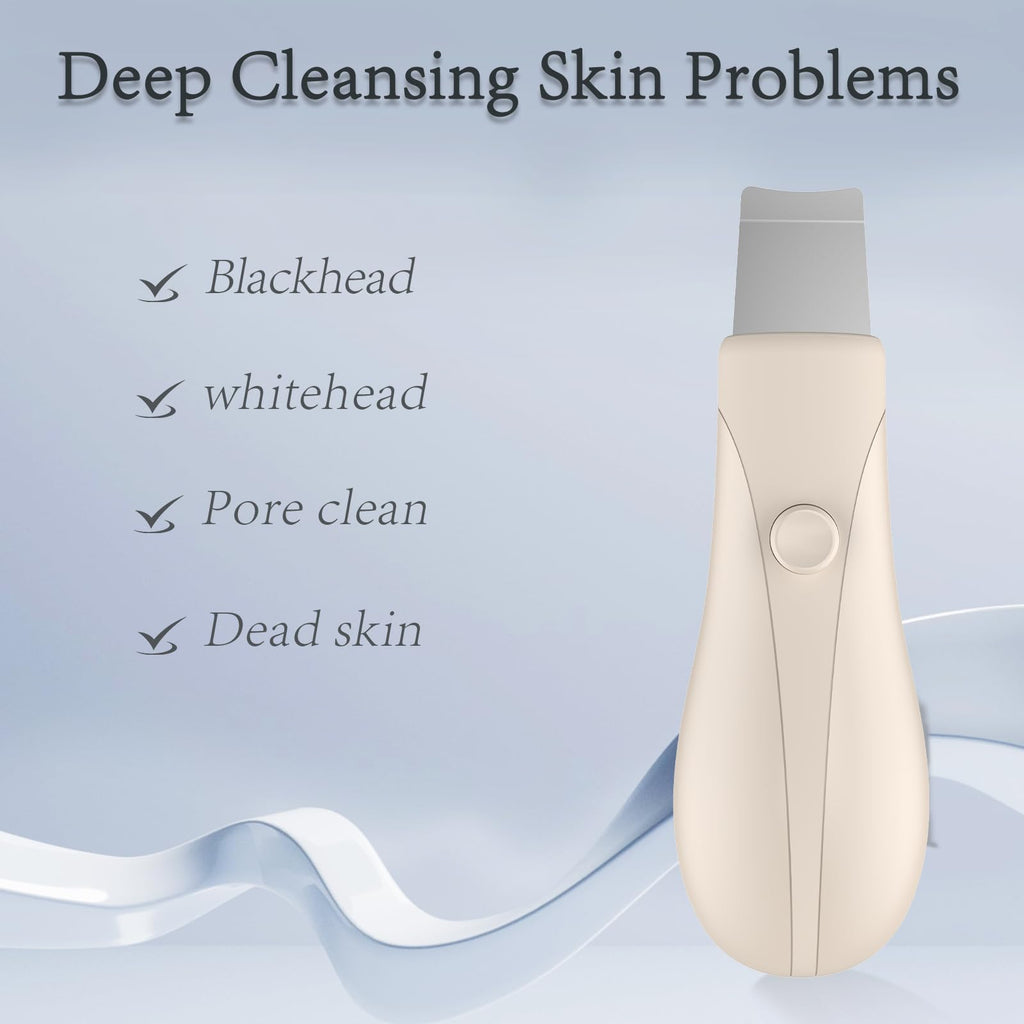 Skin Scrubber Face Spatula Skin Spatula Pore Cleaner Blackhead Remover Tools for Facial Deep Cleansing Skin Care Tool for Men and Women (Beige)