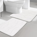 YIHOUSE Bathroom Rugs Set 2 Piece, Memory Foam Bath Mat White