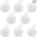 8Pcs Small Loofah Travel Size Bath Sponge 35g/pc Shower Puff Mesh Pouf Exfoliating Bath Scrunchies - White