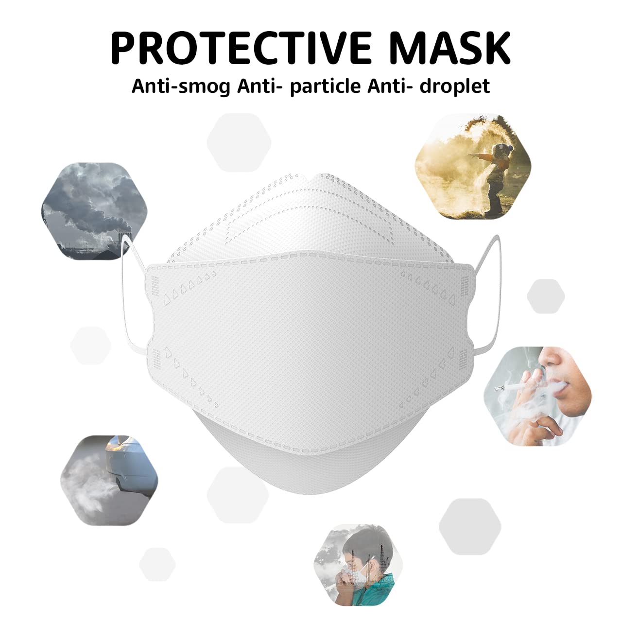 LEVENIS Face Masks 50 Pack, Breathable Comfortable and Disposable Mask, White