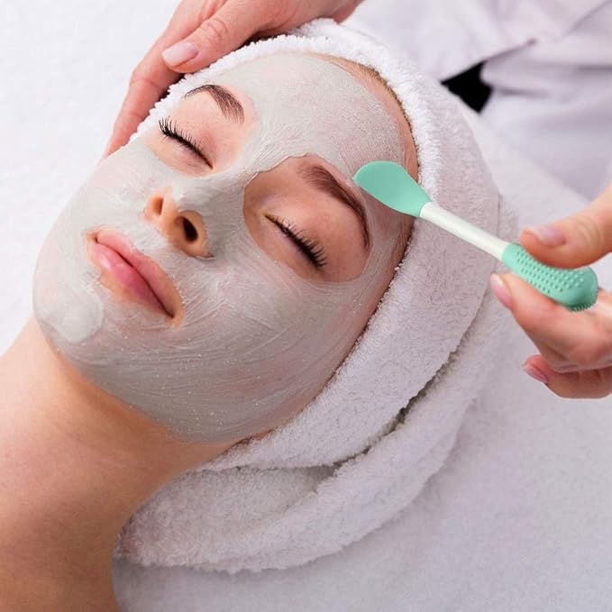 LASSKY Silicone Brushes,Double-Ended Silicone Face Mask Brush,Facial Cleansing Brush, Premium Soft Facial Masks Other Skin Care Applicator Tool for Cream, Body Lotion,Moisturizer (4PCS Multicolor)