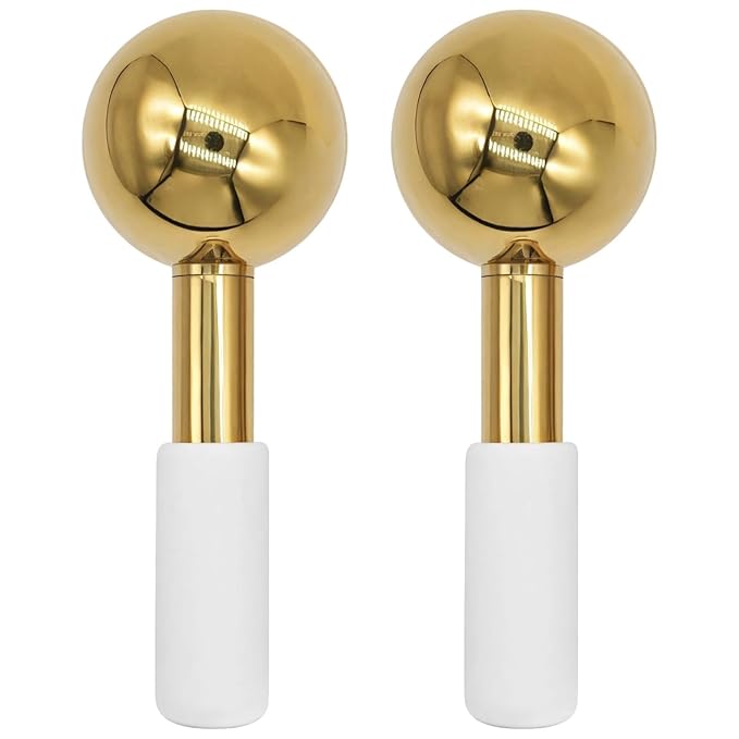 2-Pack Ice Globe Facial Roller Set, Stainless Steel Cooling Tool For Skin Firming, Reduces Puffiness, Smooth For Quick Cleaning